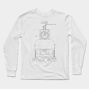 Fare box register Vintage Retro Patent Hand Drawing Funny Novelty Gift Long Sleeve T-Shirt